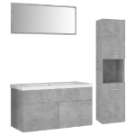 Set Mobili da Bagno Grigio Cemento in Legno Multistrato