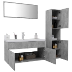 Set Mobili da Bagno Grigio Cemento in Legno Multistrato