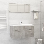 Set Mobili da Bagno Grigio Cemento in Truciolato