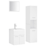 Set Mobili da Bagno Bianco in Legno Multistrato