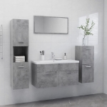 Set Mobili da Bagno Grigio Cemento in Legno Multistrato