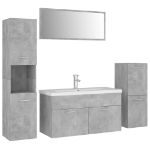 Set Mobili da Bagno Grigio Cemento in Legno Multistrato