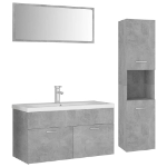 Set Mobili da Bagno Grigio Cemento in Legno Multistrato