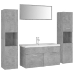 Set Mobili da Bagno Grigio Cemento in Legno Multistrato