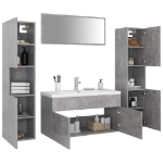 Set Mobili da Bagno Grigio Cemento in Legno Multistrato