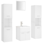 Set Mobili da Bagno Bianco in Legno Multistrato