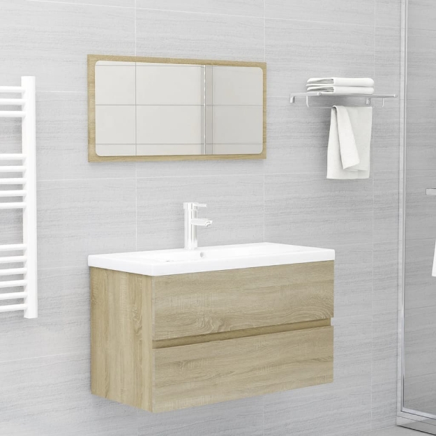 Set Mobili da Bagno Rovere Sonoma in Legno Multistrato