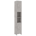 Mobile da Bagno Grigio Cemento 30x30x183,5 cm Legno Multistrato