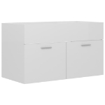 Mobile Sottolavabo Bianco Lucido 80x38,5x46cm Legno Multistrato