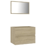 Set Mobili da Bagno 2 pz Rovere Sonoma in Legno Multistrato