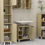 Mobile da Bagno Rovere Sonoma 60x32x53,5cm in Legno Multistrato