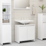 Mobile da Bagno Bianco Lucido 60x33x61 cm in Legno Multistrato