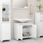 Mobile da Bagno Bianco Lucido 60x33x61 cm in Legno Multistrato