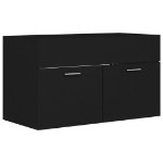 Mobile Sottolavabo Nero 80x38,5x46 cm in Legno Multistrato