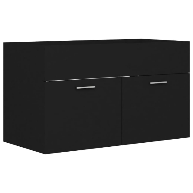 Mobile Sottolavabo Nero 80x38,5x46 cm in Legno Multistrato