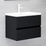 Mobile Lavabo Nero 60x38,5x45 cm in Legno Multistrato