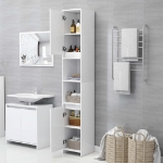 Mobile da Bagno Bianco 30x30x183,5 cm in Legno Multistrato