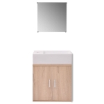 Set Mobili da Bagno con Lavabo 3 pz Beige