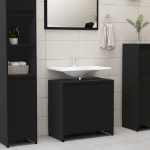 Mobile da Bagno Nero 60x33x61 cm in Legno Multistrato