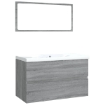 Set di Mobili da Bagno Grigio Sonoma in Legno Multistrato