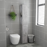 Armadietto Bagno Grigio Cemento 25x26,5x170cm Legno Multistrato