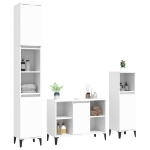 Set Mobili da Bagno 3 pz Bianco in Legno Multistrato