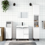 Set Mobili da Bagno 3 pz Bianco in Legno Multistrato