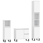 Set Mobili da Bagno 3 pz Bianco in Legno Multistrato