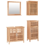 Set Mobili da Bagno 4pz in Legno Massello di Noce