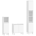 Set di Mobili da Bagno 3 pz Bianco in Legno Multistrato