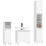 Set di Mobili da Bagno 3 pz Bianco in Legno Multistrato