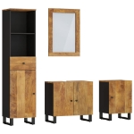 Set Mobili da Bagno 4 pz in Legno Massello di Mango