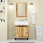 Set Mobili da Bagno 2pz in Legno Massello di Mango