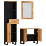 Set Mobili da Bagno 3pz in Legno Massello di Acacia