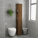 Armadietto Bagno Rovere Marrone 25x26,5x170cm Legno Multistrato