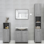 Armadietto Bagno Grigio Sonoma 30x30x95 cm in Legno Multistrato