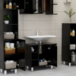 Mobile da Bagno Nero 60x32x53,5 cm in Legno Multistrato