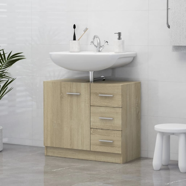 Mobile Sottolavabo Rovere Sonoma 63x30x54 cm Legno Multistrato