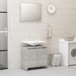 Set Mobili da Bagno Grigio Cemento in Legno Multistrato