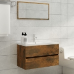 Mobile Sottolavabo Rovere Fumo 80x38,5x45 cm Legno Multistrato