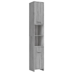 Armadietto Bagno Grigio Sonoma 30x30x183,5 cm Legno Multistrato