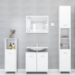 Set Mobili da Bagno 4 pz Bianco in Legno Multistrato