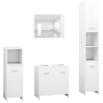 Set Mobili da Bagno 4 pz Bianco in Legno Multistrato