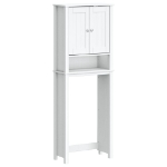 Portaoggetti Sopra WC BERG Bianco 60x27x164,5 cm Legno Massello