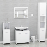 Set Mobili da Bagno Bianco in Legno Multistrato