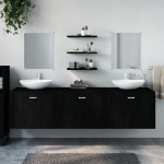 Set Mobili da Bagno 6 pz Nero in Legno Multistrato