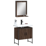 Set Mobili da Bagno 2 pz Rovere Marrone in Legno Multistrato