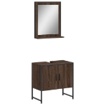 Set Mobili da Bagno 2 pz Rovere Marrone in Legno Multistrato