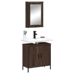 Set Mobili da Bagno 2 pz Rovere Marrone in Legno Multistrato