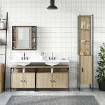 Set Mobili da Bagno 4 pz Rovere Sonoma in Legno Multistrato